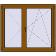 REHAU ENERGY-SAVING SYNEGO MD 1400x1200 mm GOLDEN OAK two-sided