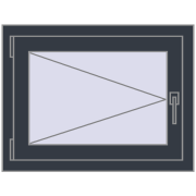 REHAU OPTIMUM EURO-DESIGN 70 720x550 mm ANTHRACITE_GREY_STRUKTURAL two-sided