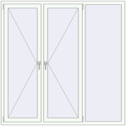 REHAU ENERGY-SAVING SYNEGO MD 1800x1800 mm RAL 9016 Traffic white two-sided