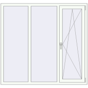 REHAU OPTIMUM EURO-DESIGN 70 1600x1505 mm RAL 9016 Traffic white two-sided