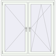 REHAU ENERGY-SAVING SYNEGO MD 1436x1464 mm RAL 9016 Traffic white two-sided