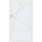 Tilt-and-Turn 1000x1800 mm REHAU OPTIMUM EURO-DESIGN 70 RAL 9016 Traffic white two-sided