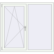 Tilt-and-Turn 1400x1280 mm EPSILON OPTIMA RAL 9016 Traffic white two-sided