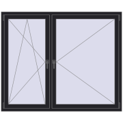 REHAU ENERGY-SAVING SYNEGO MD 1700x1400 mm BLACK_ULTI-MATT two-sided
