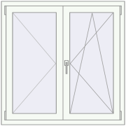 REHAU OPTIMUM EURO-DESIGN 70 1100x1100 mm RAL 9016 Traffic white two-sided