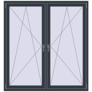 REHAU OPTIMUM EURO-DESIGN 70 1500x1600 mm ANTHRACITE_GREY_STRUKTURAL two-sided