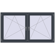 Tilt-and-Turn 1770x995 mm REHAU ENERGY-SAVING SYNEGO MD ANTHRACITE_GREY_STRUKTURAL two-sided Tilt-and-Turn 1770x995 mm REHAU ENERGY-SAVING SYNEGO MD ANTHRACITE_GREY_STRUKTURAL two-sided
