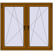 REHAU ENERGY-SAVING SYNEGO MD 1365x1235 mm GOLDEN OAK dwustronny