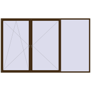 Okna skrzydłowe 3800x2300 mm REHAU ENERGY-SAVING SYNEGO MD DARK_OAK dwustronny