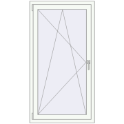 REHAU OPTIMUM EURO-DESIGN 70 800x1500 mm RAL 9016 Traffic white two-sided