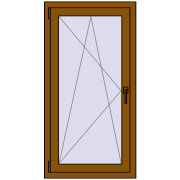 Tilt-and-Turn 700x1300 mm EPSILON OPTIMA GOLDEN OAK two-sided