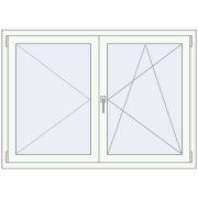 REHAU ENERGY-SAVING SYNEGO MD 1400x1000 mm RAL 9016 Traffic white two-sided