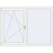 REHAU ENERGY-SAVING SYNEGO MD 1600x1200 mm RAL 9016 Traffic white two-sided
