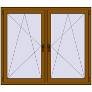REHAU ENERGY-SAVING SYNEGO MD 1515x1250 mm GOLDEN OAK dwustronny