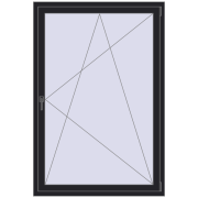 REHAU ENERGY-SAVING SYNEGO MD 1150x1700 mm BLACK_ULTI-MATT dwustronny