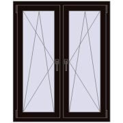 Okna skrzydłowe 1020x1265 mm REHAU ENERGY-SAVING SYNEGO MD BLACK_BROWN dwustronny