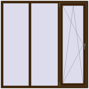 REHAU OPTIMUM EURO-DESIGN 70 1800x1800 mm DARK_OAK two-sided