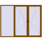 REHAU OPTIMUM EURO-DESIGN 70 2700x2100 mm GOLDEN OAK two-sided