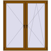 REHAU ENERGY-SAVING SYNEGO MD 1600x1800 mm GOLDEN OAK two-sided