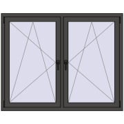 REHAU ENERGY-SAVING SYNEGO MD 1500x1200 mm BASALT_GREY two-sided