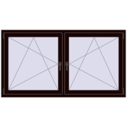 Tilt-and-Turn 1770x965 mm REHAU ENERGY-SAVING SYNEGO MD CHOCOLATE_BROWN two-sided
