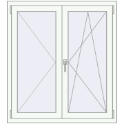REHAU ENERGY-SAVING SYNEGO MD 1080x1195 mm RAL 9016 Traffic white two-sided