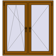 REHAU OPTIMUM EURO-DESIGN 70 1200x1300 mm GOLDEN OAK two-sided