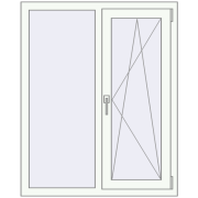 REHAU OPTIMUM EURO-DESIGN 70 1000x1200 mm RAL 9016 Traffic white two-sided