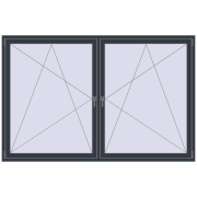 REHAU OPTIMUM EURO-DESIGN 70 2300x1500 mm ANTHRACITE_GREY_STRUKTURAL two-sided