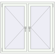 REHAU OPTIMUM EURO-DESIGN 70 1254x1180 mm RAL 9016 Traffic white two-sided
