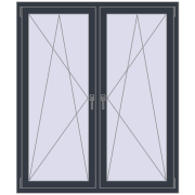 REHAU ENERGY-SAVING SYNEGO MD 1260x1595 mm ANTHRACITE_GREY_STRUKTURAL dwustronny