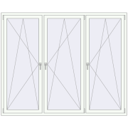 REHAU ENERGY-SAVING SYNEGO MD 2200x1800 mm RAL 9016 Traffic white two-sided