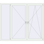 REHAU OPTIMUM EURO-DESIGN 70 2080x1800 mm RAL 9016 Traffic white two-sided