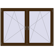 Okna skrzydłowe 1830x1265 mm REHAU ENERGY-SAVING SYNEGO MD DARK_OAK dwustronny