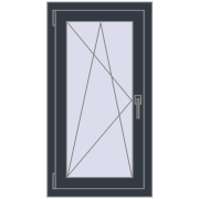 REHAU OPTIMUM EURO-DESIGN 70 540x1000 mm ANTHRACITE_GREY_STRUKTURAL two-sided