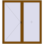 REHAU ENERGY-SAVING SYNEGO MD 2000x2200 mm GOLDEN OAK two-sided