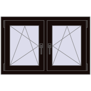 Okna skrzydłowe 1005x665 mm REHAU ENERGY-SAVING SYNEGO MD BLACK_BROWN dwustronny