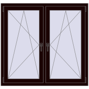 REHAU ENERGY-SAVING SYNEGO MD 1290x1205 mm CHOCOLATE_BROWN dwustronny