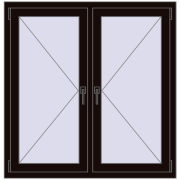 REHAU OPTIMUM EURO-DESIGN 70 1200x1200 mm BLACK_BROWN two-sided
