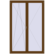 REHAU ENERGY-SAVING SYNEGO MD 1500x2300 mm WALNUT two-sided