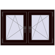 Okna skrzydłowe 1005x665 mm REHAU ENERGY-SAVING SYNEGO MD CHOCOLATE_BROWN dwustronny