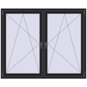 REHAU ENERGY-SAVING SYNEGO MD 1665x1355 mm BLACK_ULTI-MATT dwustronny