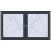 Tilt-and-Turn 1770x1025 mm REHAU ENERGY-SAVING SYNEGO MD ANTHRACITE_GREY_STRUKTURAL two-sided