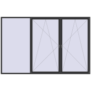 Okna skrzydłowe 3600x2300 mm REHAU OPTIMUM EURO-DESIGN 70 ANTHRACITE_GREY_GLATT dwustronny Okna skrzydłowe 3600x2300 mm REHAU OPTIMUM EURO-DESIGN 70 ANTHRACITE_GREY_GLATT dwustronny