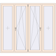 REHAU OPTIMUM EURO-DESIGN 70 2000x1800 mm CREAME_WHITE_50L-2 dwustronny