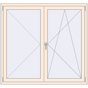 REHAU OPTIMUM EURO-DESIGN 70 1500x1400 mm CREAME_WHITE_50L-2 two-sided