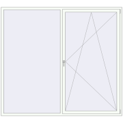 REHAU ENERGY-SAVING SYNEGO MD 2400x2160 mm RAL 9016 Traffic white two-sided