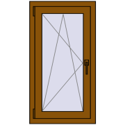 REHAU OPTIMUM EURO-DESIGN 70 540x1000 mm GOLDEN OAK two-sided