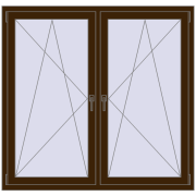 REHAU ENERGY-SAVING SYNEGO MD 1500x1400 mm DARK_OAK dwustronny