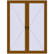 REHAU OPTIMUM EURO-DESIGN 70 1500x2000 mm GOLDEN OAK two-sided